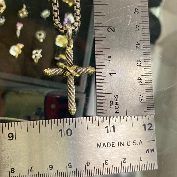 David Yurman 14k Gold & Sterling Pendant Necklace ✨No lower offers please✨ - Picture 12 of 12